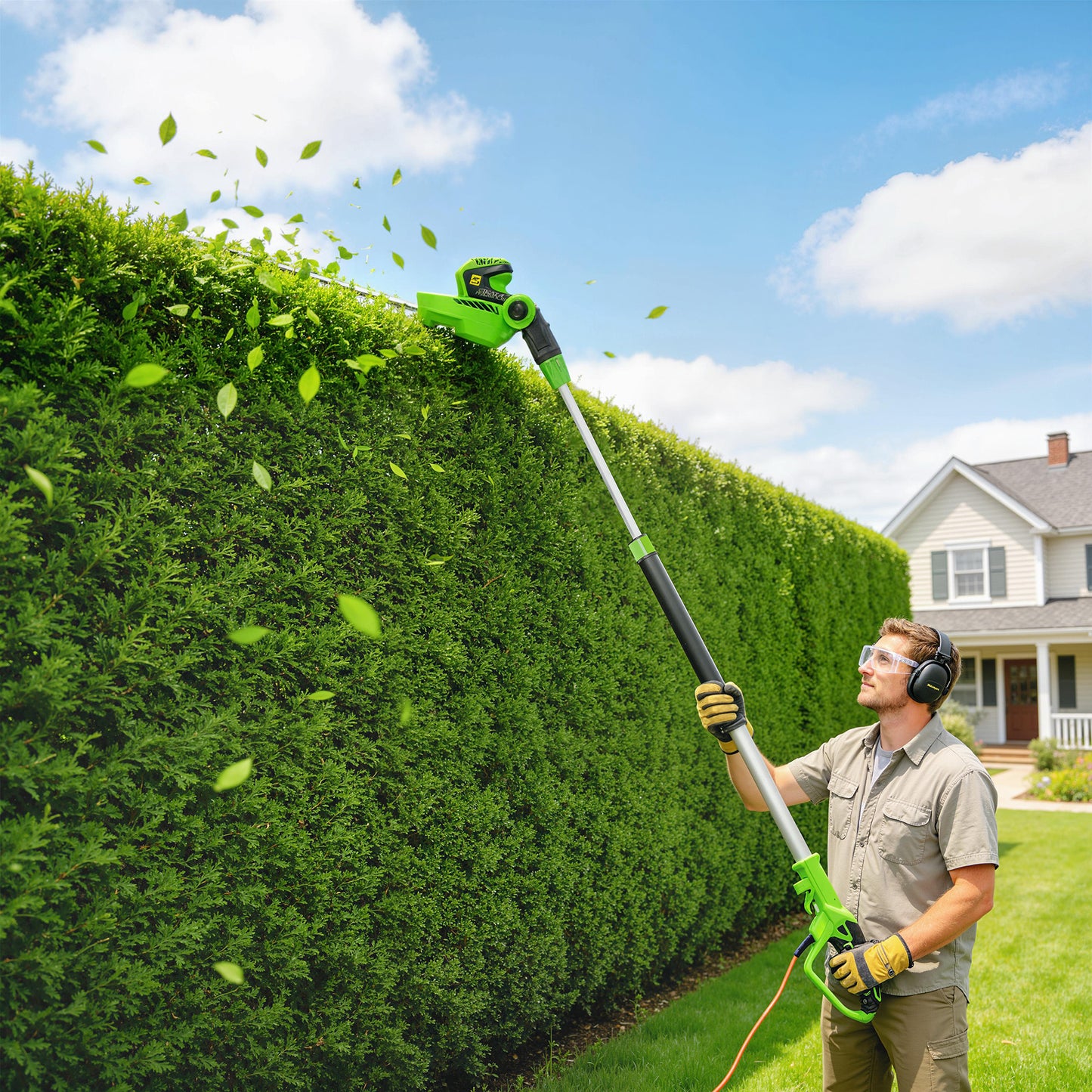 2.6m Corded Extendable Hedge Trimmer with 90 Adjustable Head