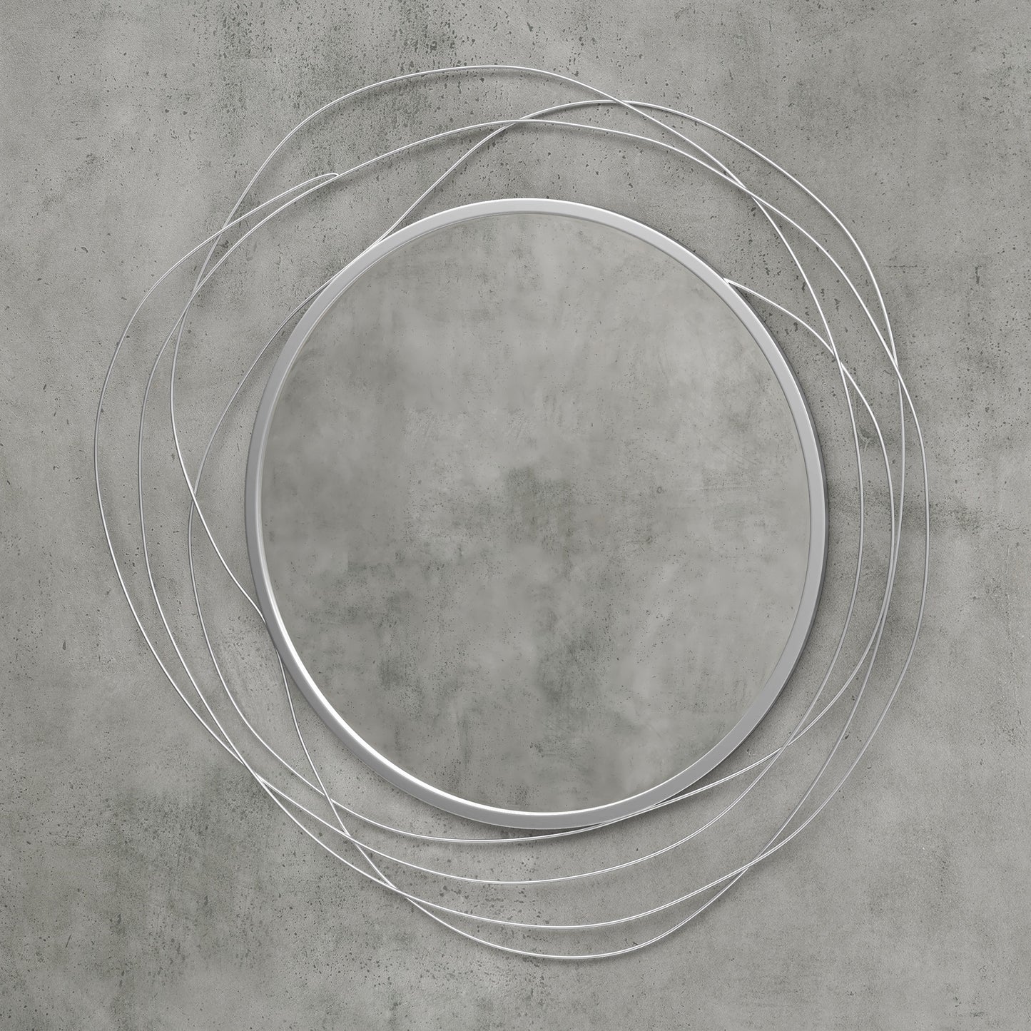 Metal Wall Art 65cm Round Mirror for Living Room Dining Room Silver