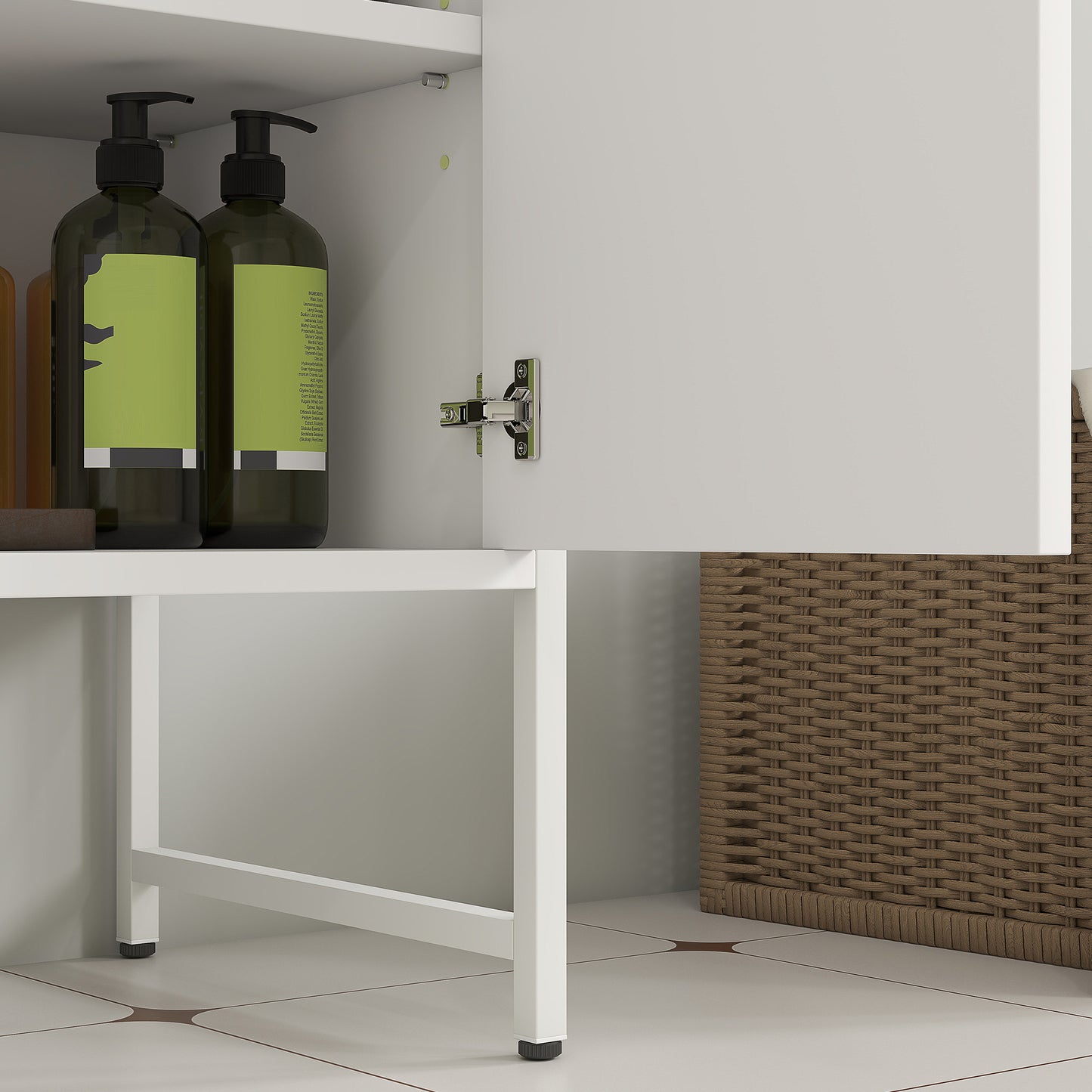 Bathroom Under Sink Cabinet for Basin without or with Pedestal White