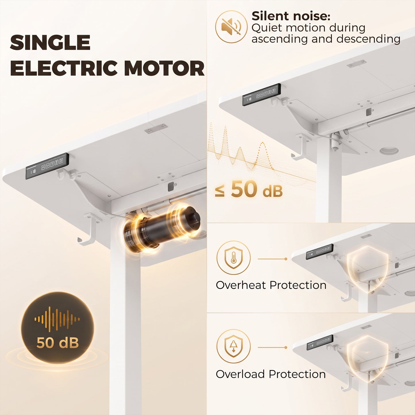 Standing Desk Memory Control Adjustable White