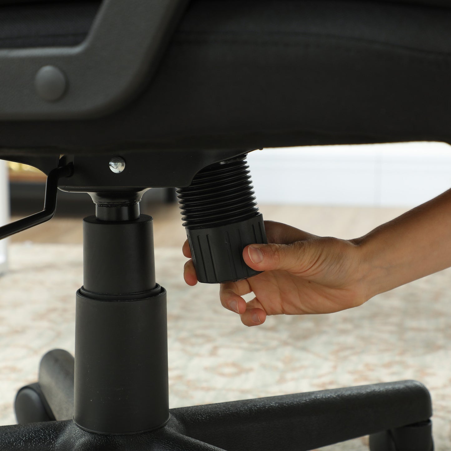 Swivel Executive Office Chair Mid Back Chair w/ Arm, Black