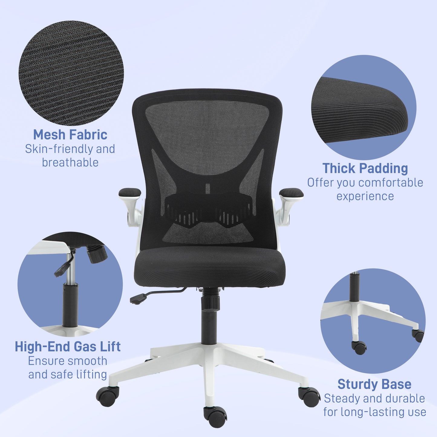 Mesh Office Chair Computer Chair with Swivel Wheels for Home Office