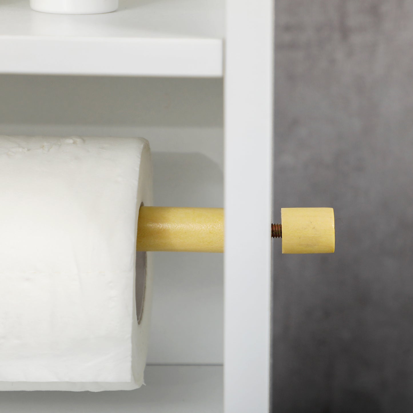 Freestanding Bathroom Storage Unit with Adjustable Shelf, White