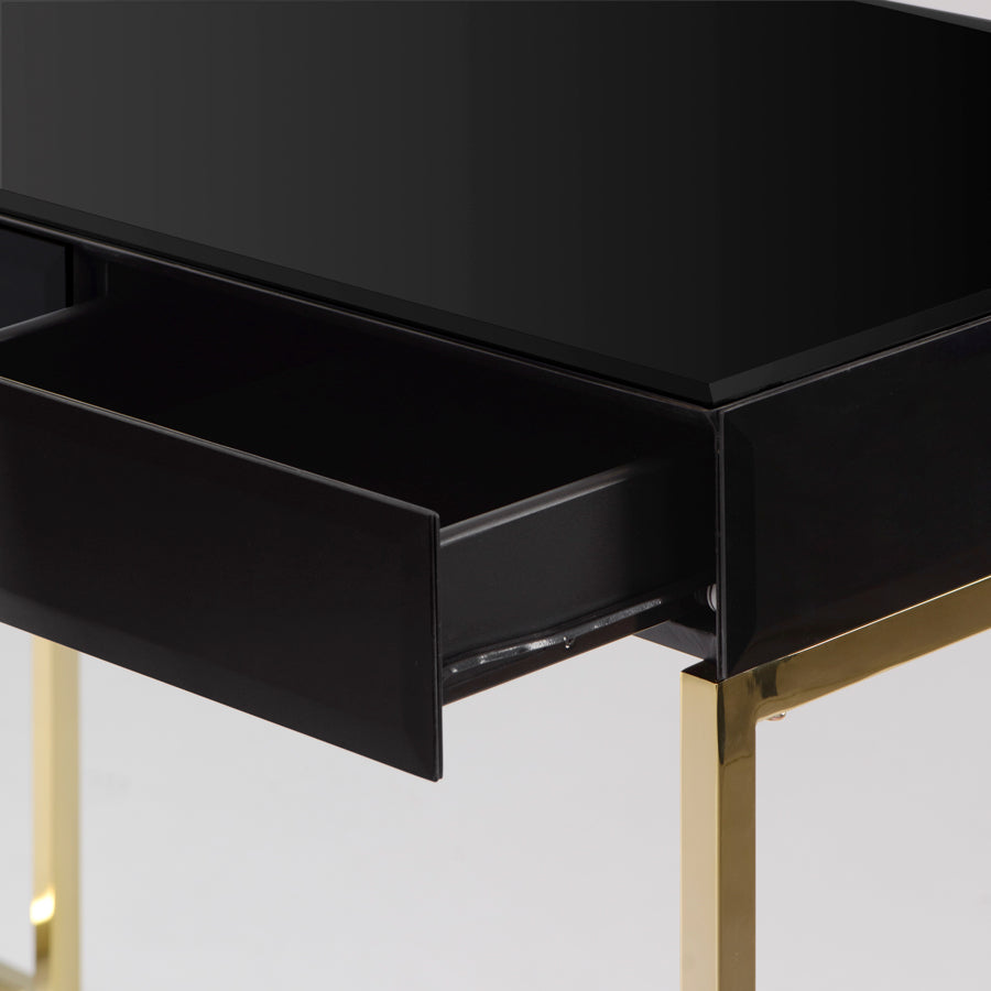 Lorenzo Black Glass Desk