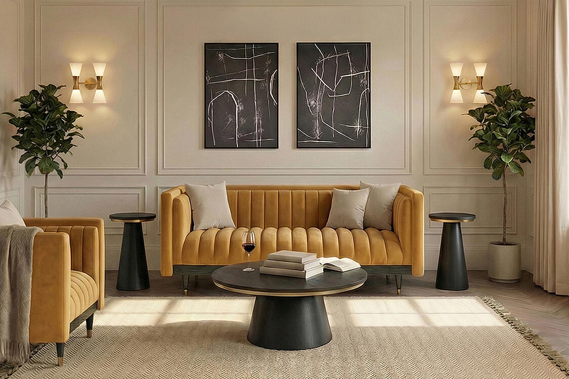 Metz Two Seat Sofa - Camel