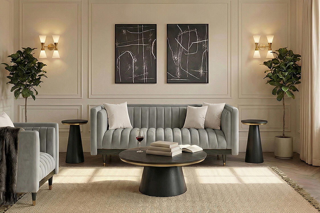 Metz Two Seat Sofa - Dove Grey