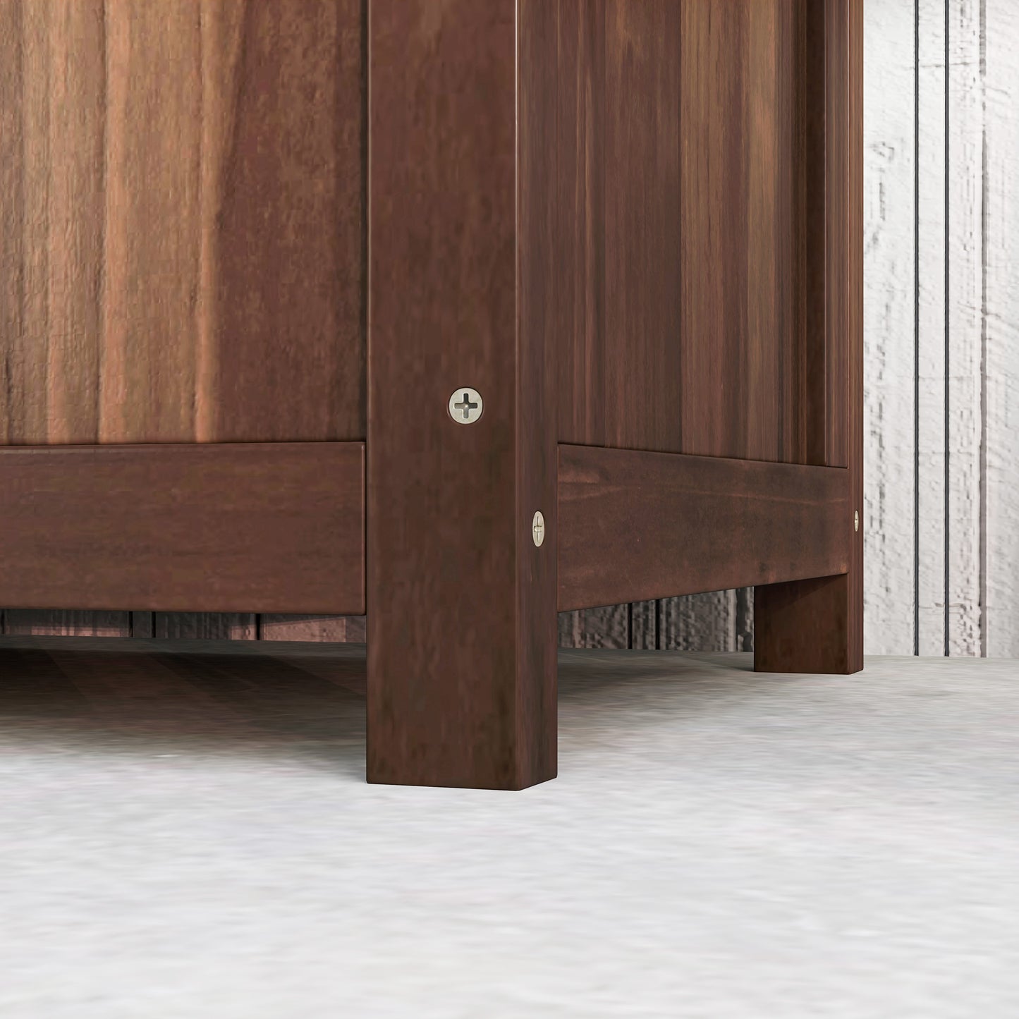 Garden Wooden Planter Box with Trellis Flower Raised Bed Dark Brown