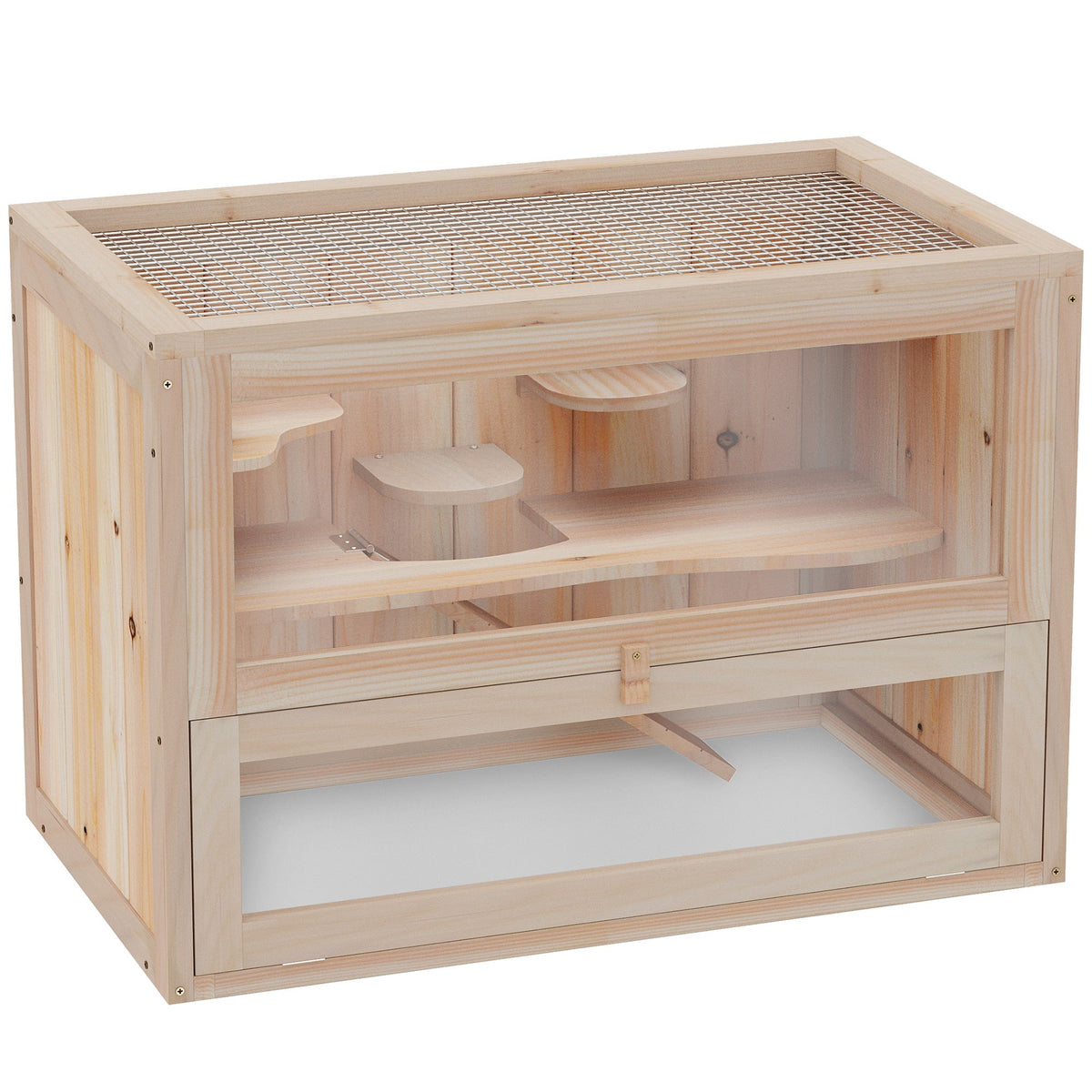 Wooden Hamster Cage Mouse Mice Rodent Small Animals Hutch Exercise Play House 60 x 35 x 42cm