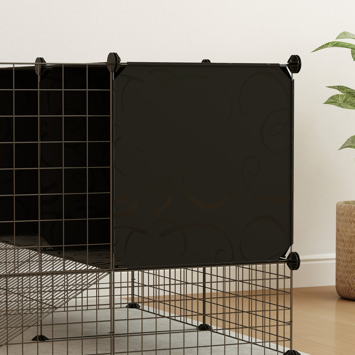 DIY Small Animal Cage w/ Elevated Huts, for Guinea Pigs, Rabbits