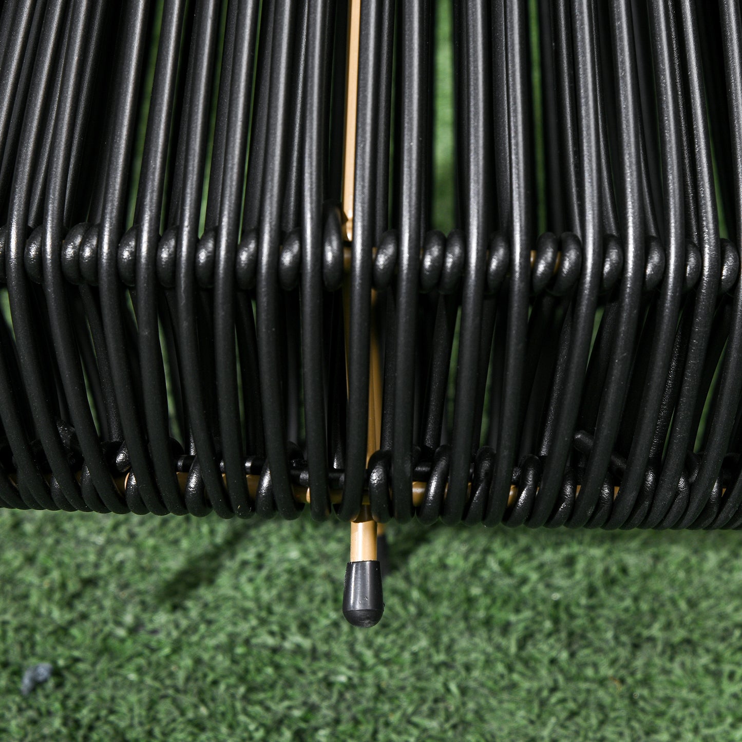 3-Level Adjustable Garden Rattan Solar Lantern, Black