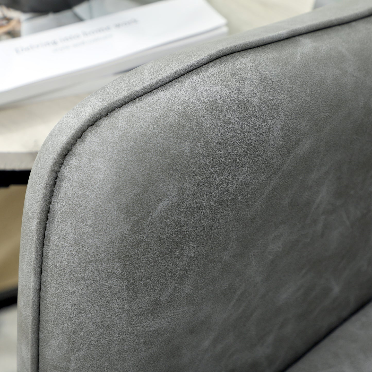 Two-Seater Sofa, Modern Small Sofa with Solid Wood Legs, Grey