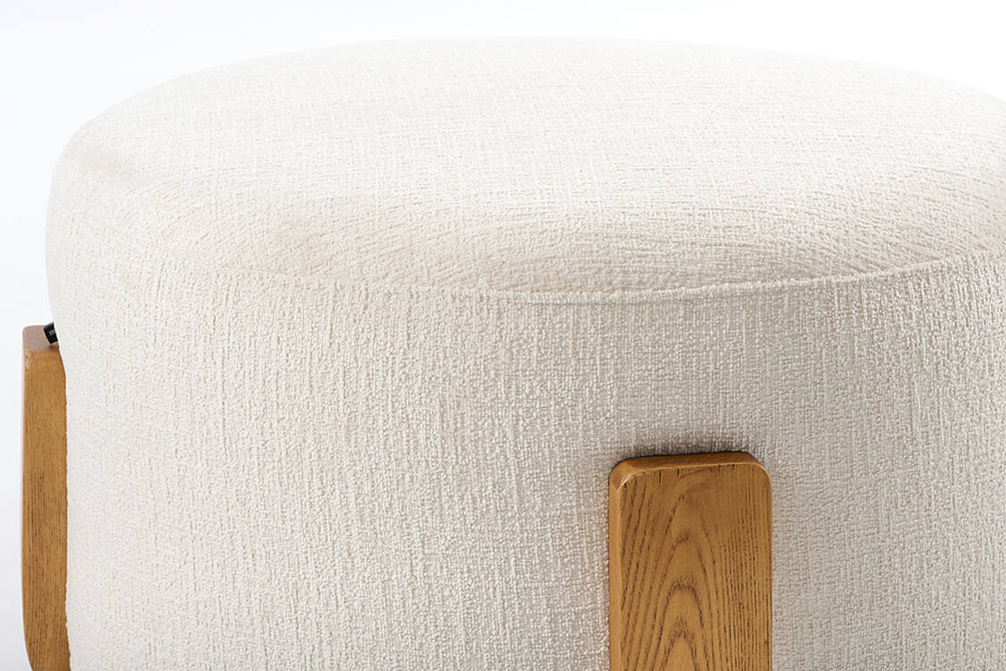 Pax Footstool Light Taupe - Chestnut
