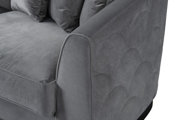 Pino Three Seat Sofa - Dove Grey - Silver Base
