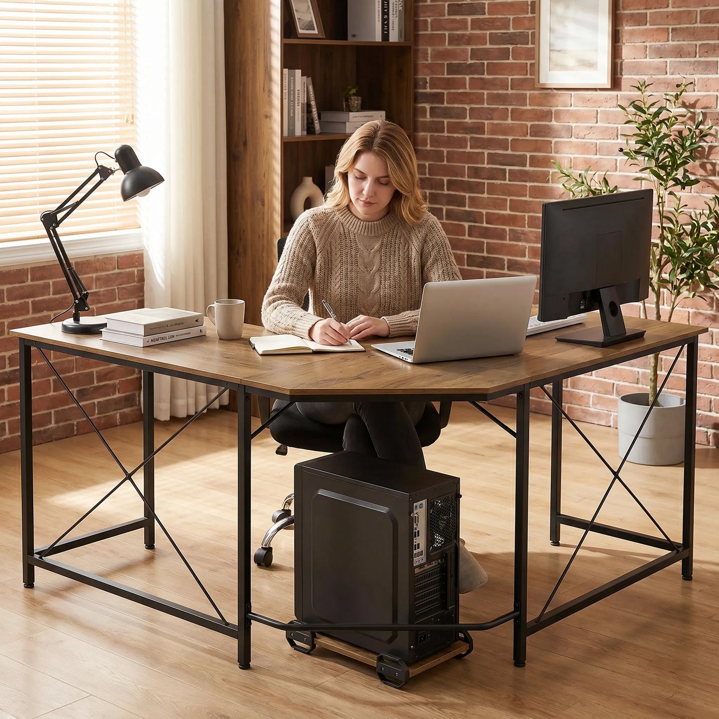 Corner L-Shape Computer Desk Gaming PC Workstation for Home Office