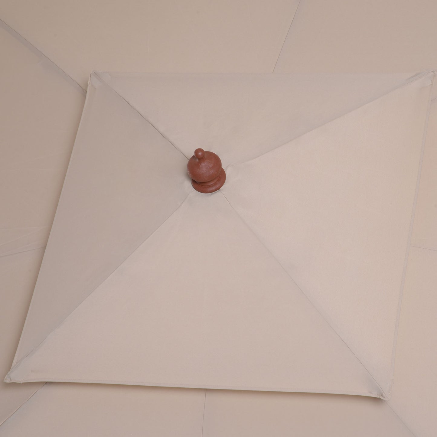 Warehouse Clearance: Beige Parasol Patio 3x3M Double Tier Garden Sun Umbrella Sunshade Outdoor Wood Wooden Canopy Tier (Jersey Only)