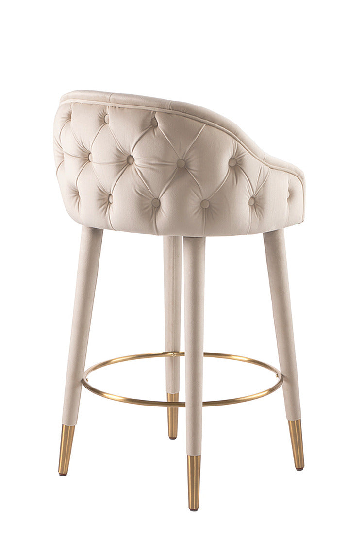Sophia Counter stool - Chalk - Brass caps