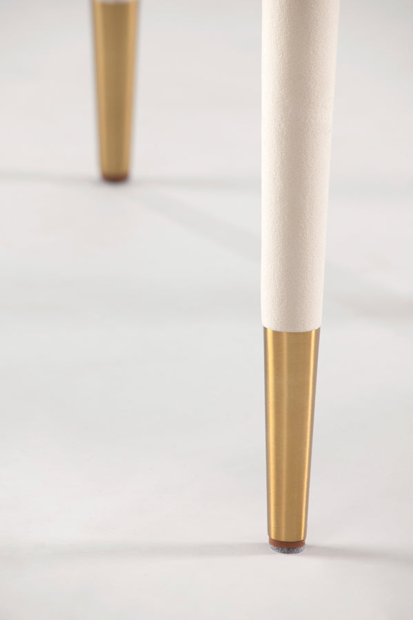 Sophia Dining Chair - Chalk - Brass caps