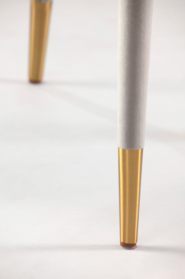 Sophia Dining Chair - Grey - Brass Caps