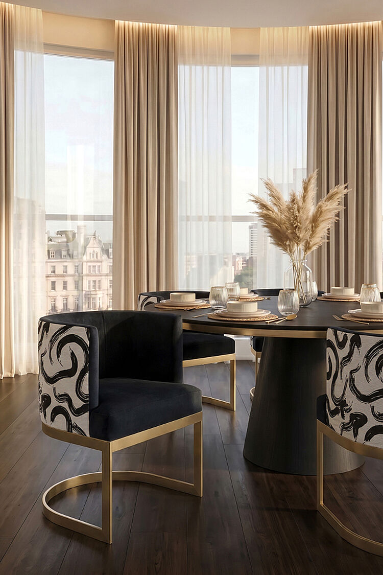 Suki Dining Chair – Brushed Brass Base