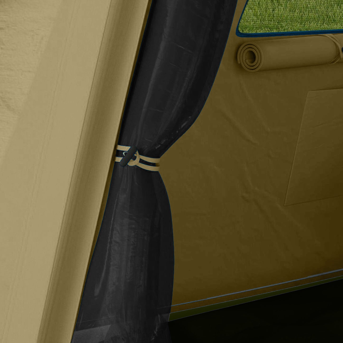 Inflatable Camping Tent, Easy Setup 2 Man Tent, Brown