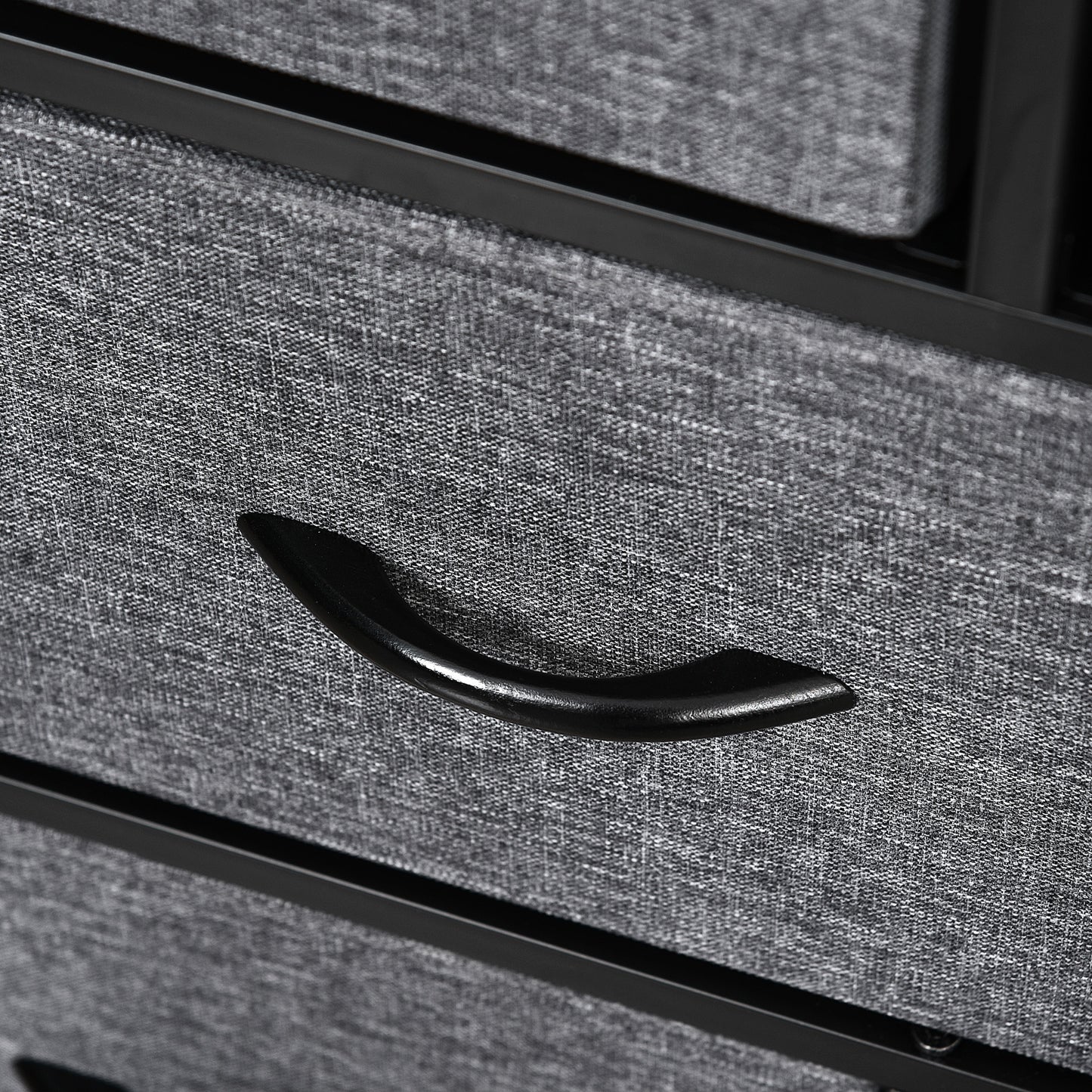 Chest of Drawers Bedroom Dresser with 8 Fabric Drawers, Dark Grey
