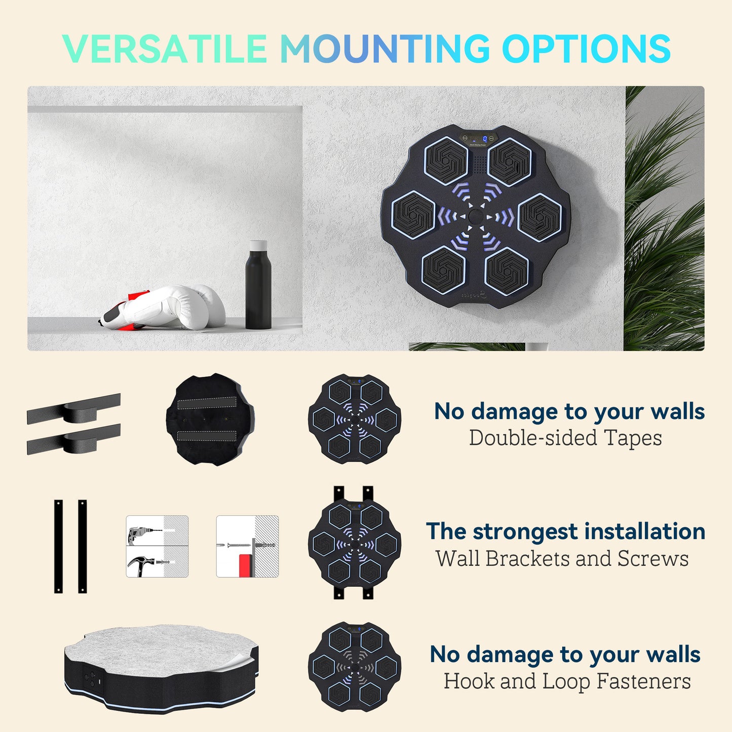 Music Boxing Machine with Bluetooth Connection and LED Light