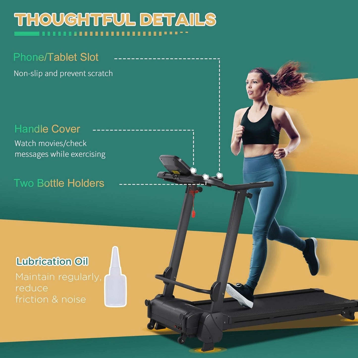 High Performance Foldable Treadmill With LCD Display