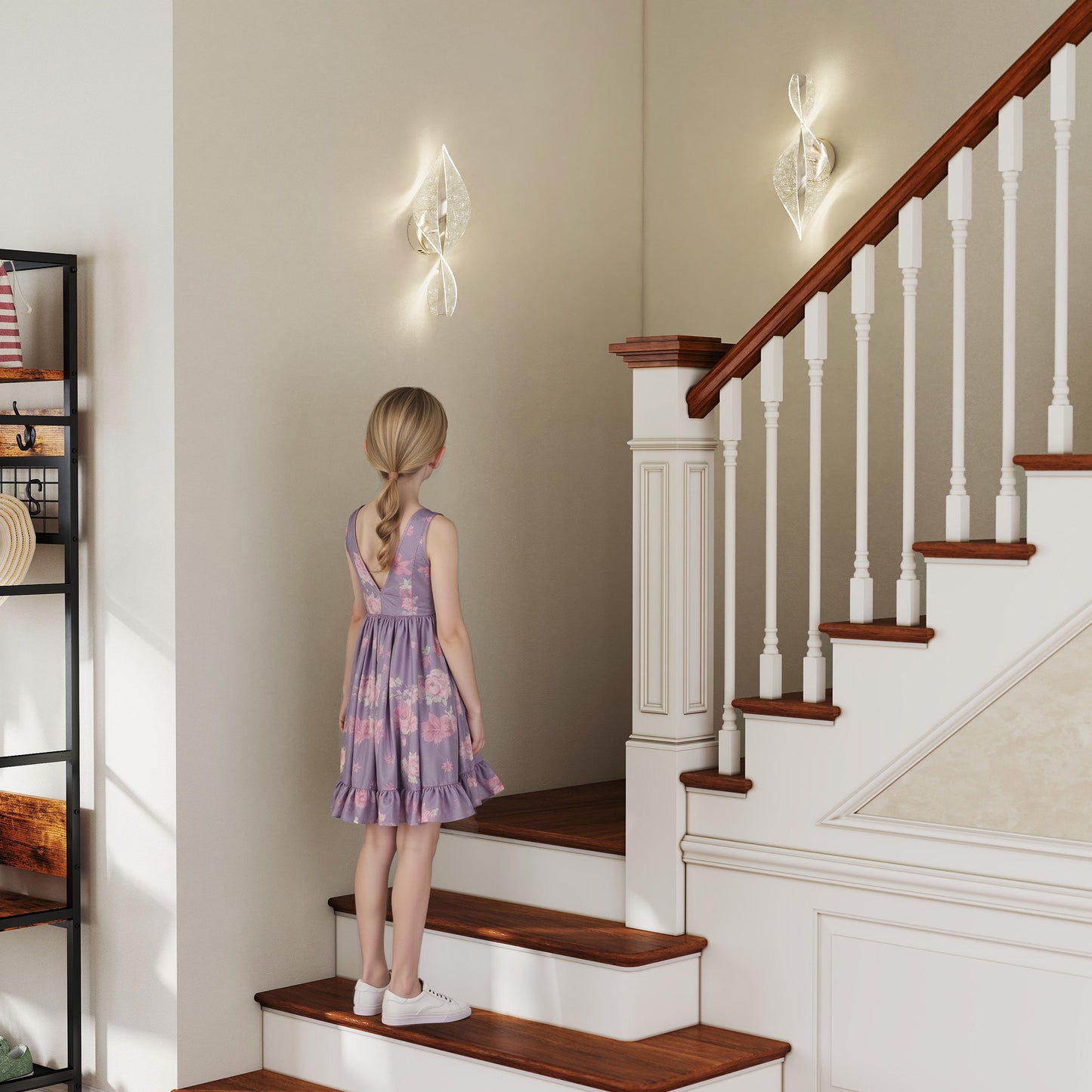 Led Wall Lamp 2 Pack, Modern Indoor Spiral Wall Light, Silver