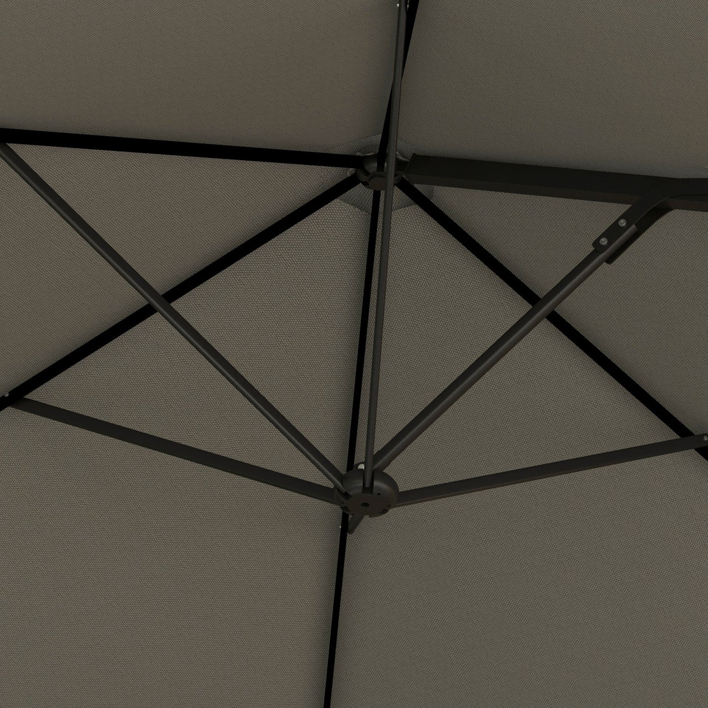 2.5M Offset Roma Patio Umbrella W/ 360° Rotation, Light Grey