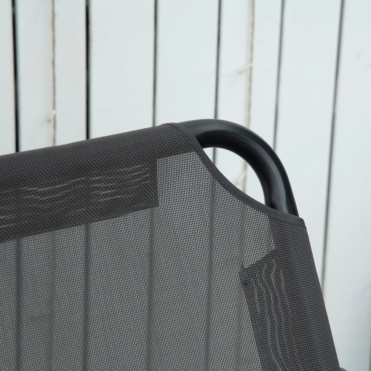 2 Seater Garden Outdoor Swing Chair Hammock w/ Adjustable Canopy Grey