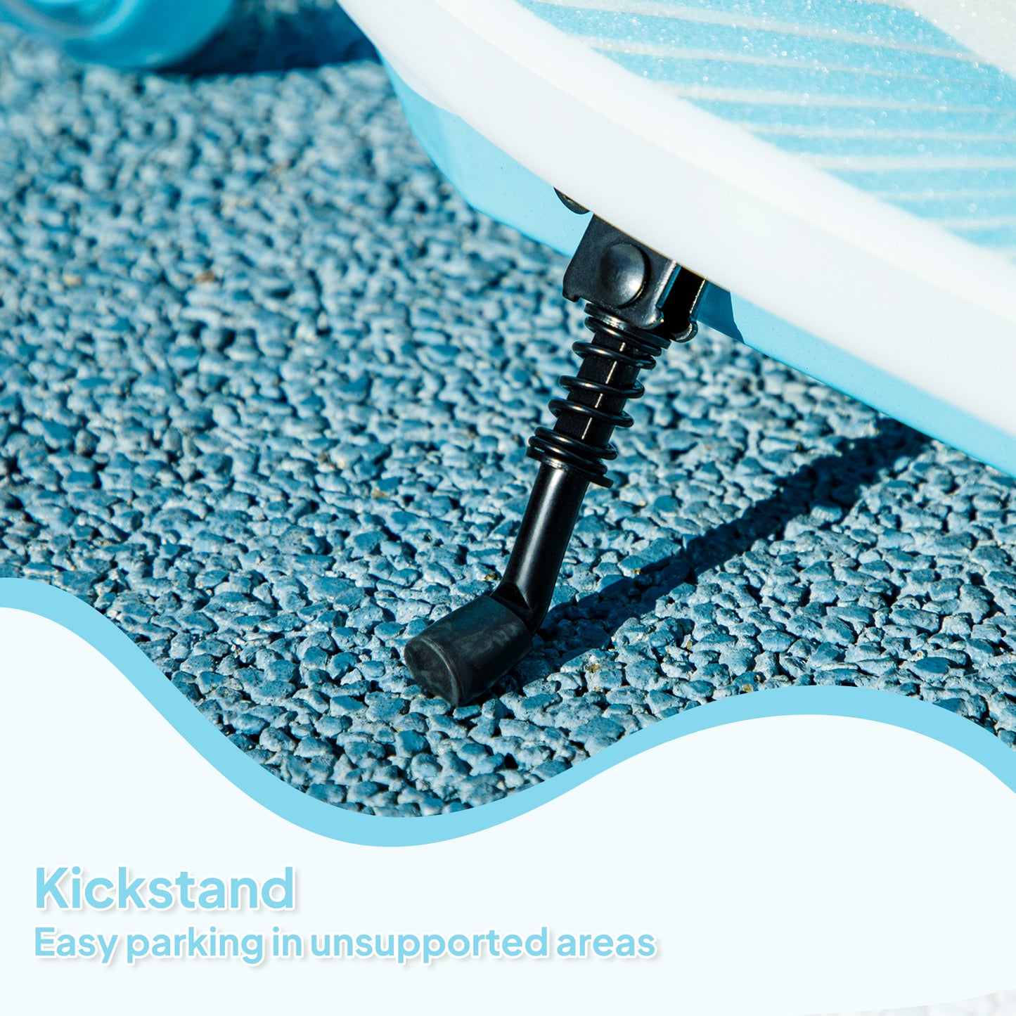 Electronic Ride on Scooter for Kids w/ Auxiliary Rear Wheels, Blue