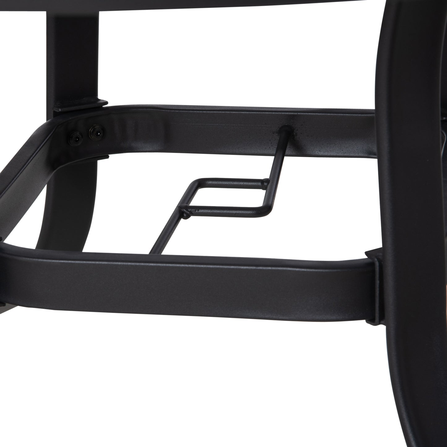 106cm Round Garden Dining Table with Parasol Hole Tempered Glass Top