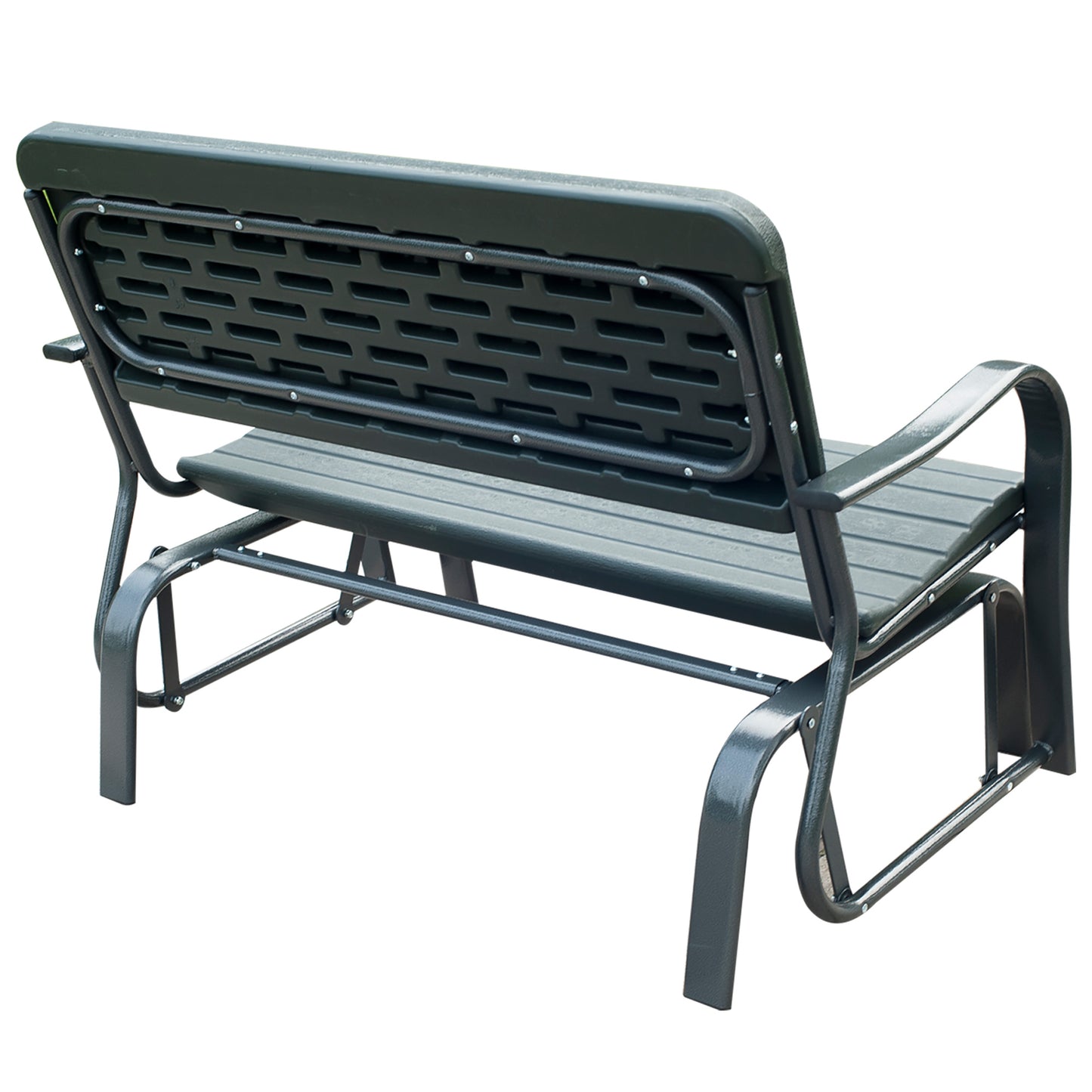 Metal Garden Rocker Bench Rocking Chair Loveseat Outdoor 2-Seater
