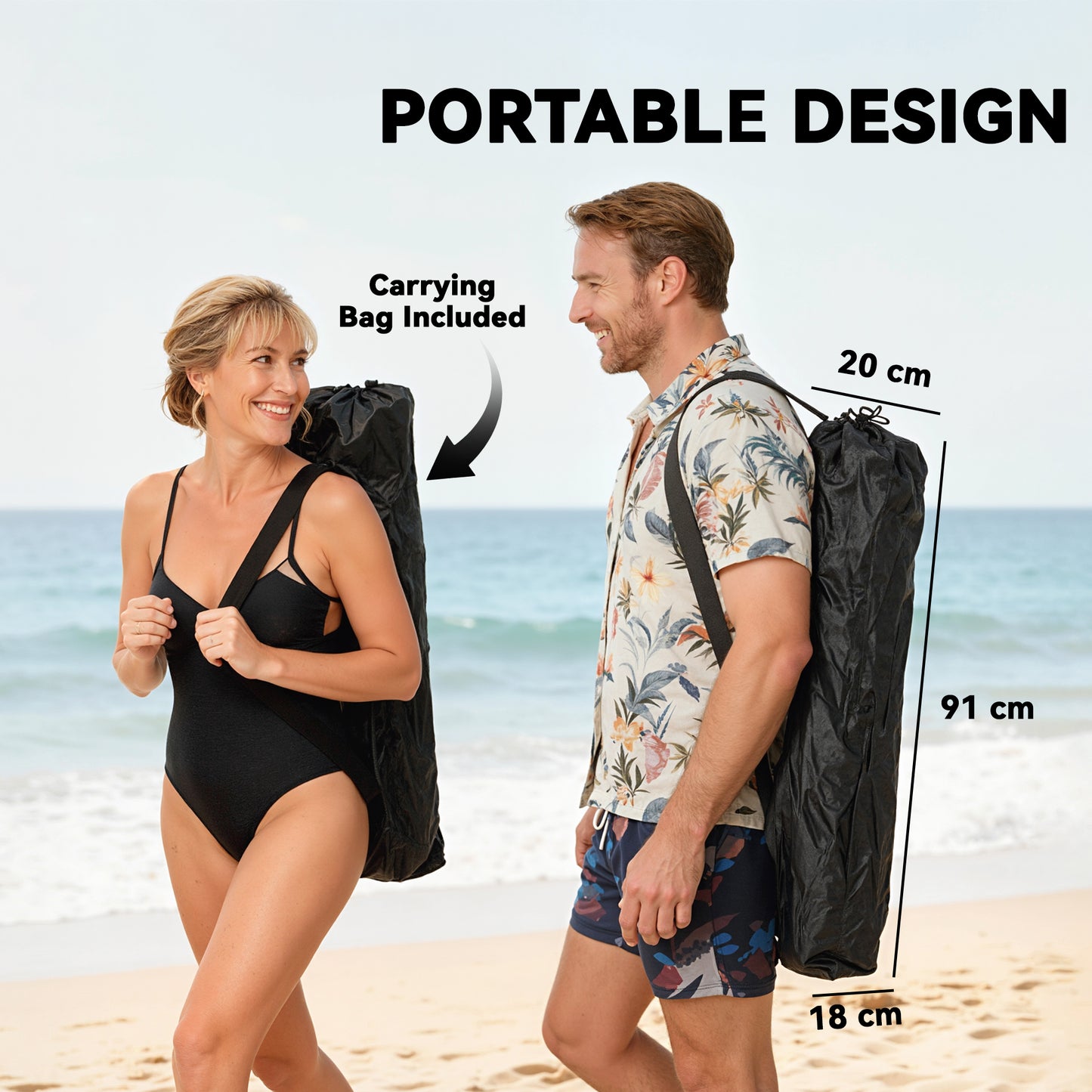 Camping Chair Reclining Folding Portable Black