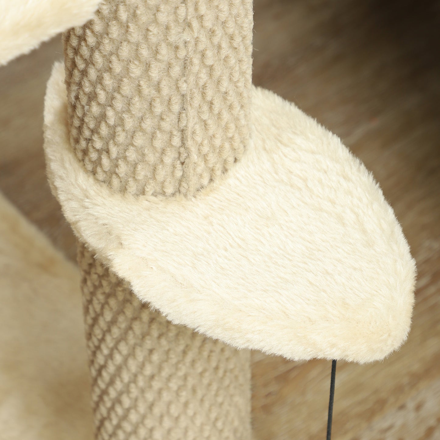 Pet Stairs, Cat Tree Climb Ladder with 4-step Stair, Scratching Posts, Platforms, Toy Ball, for Indoor Cats, Beige