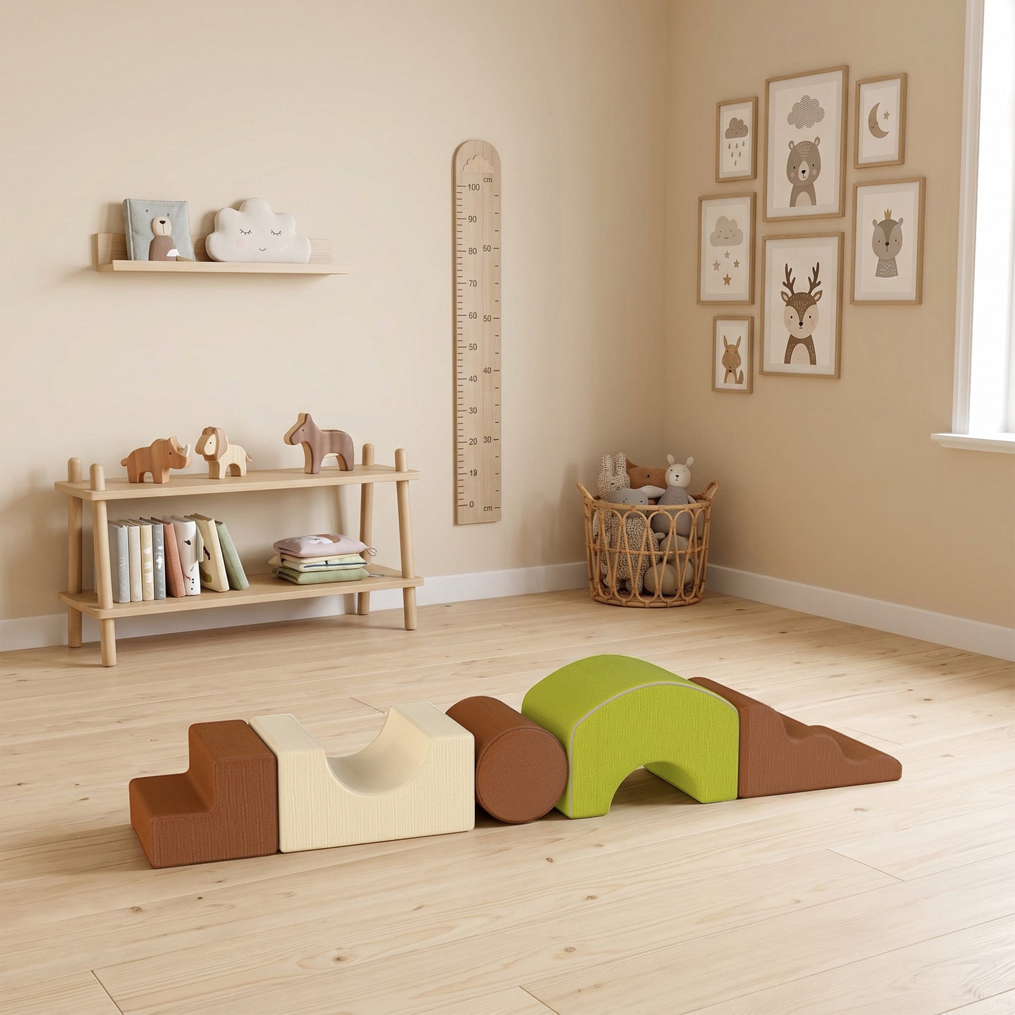 Toddlers Climbing Toys, 5-Piece Foam Climbing Blocks for Crawling