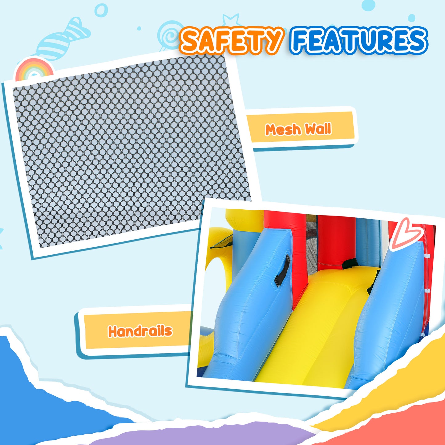 Inflatable Bouncy Castle, Water Bounce House 6 in 1 with Blower