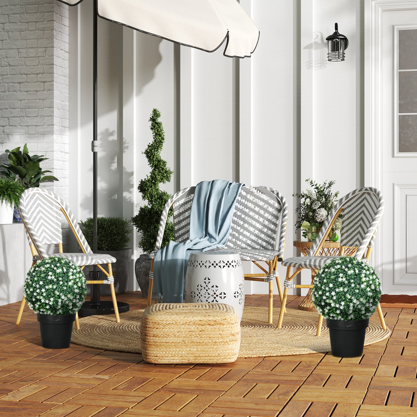 Tall Bookshelf with 21 Compartments and 10 Adjustable Shelves, White