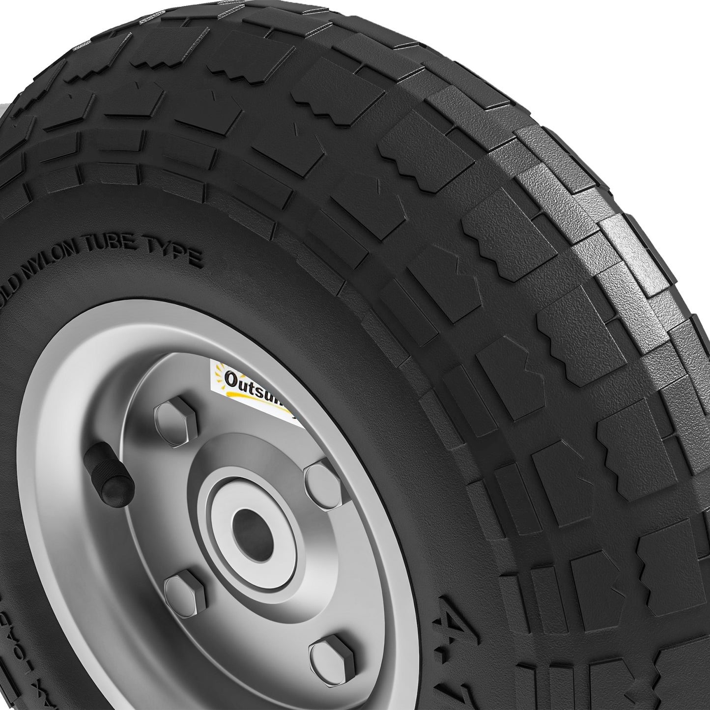 Set of Four 10" Pneumatic Wheels for Barn Carts, Garden Cart Black