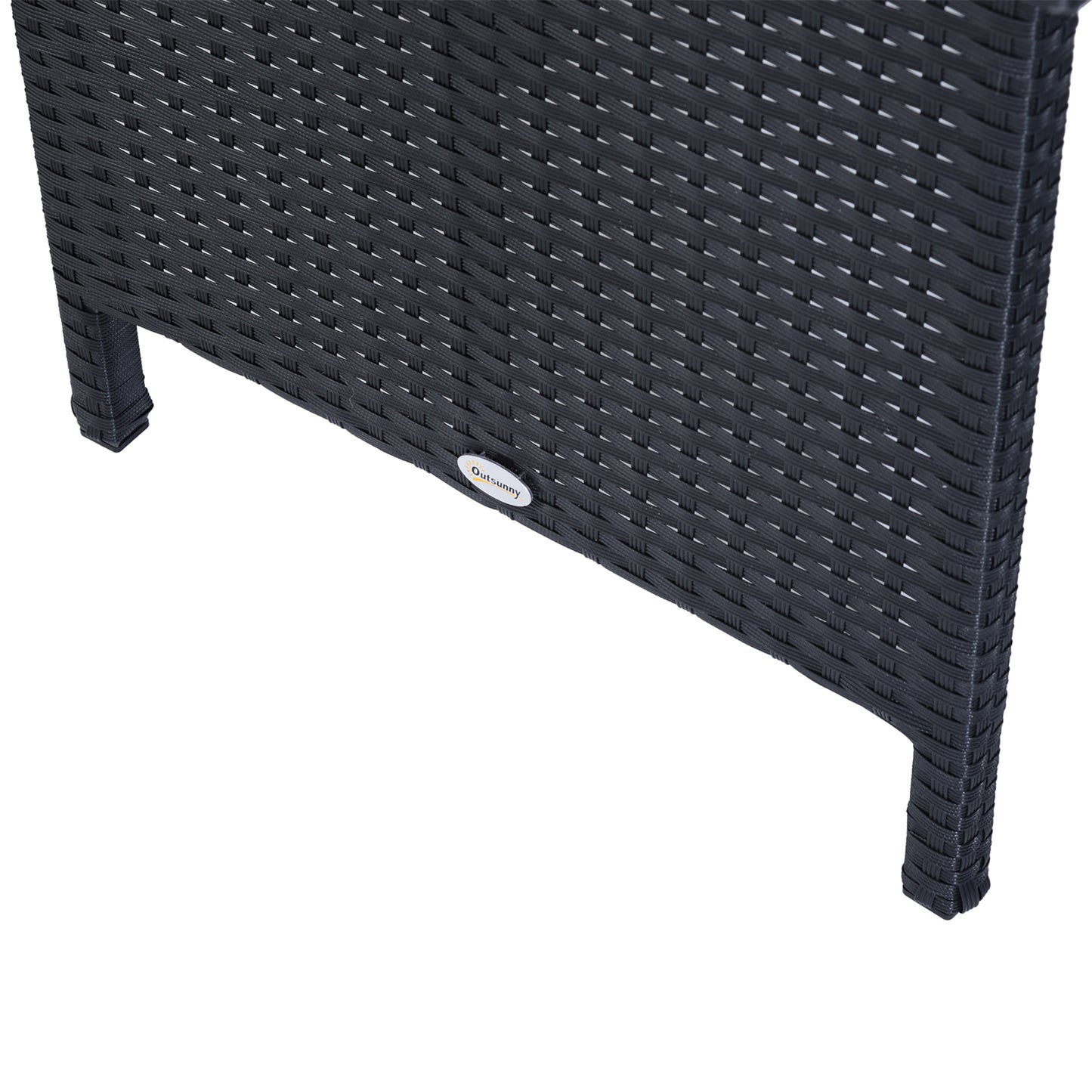 8-Seater Garden Rattan Furniture Rattan Corner Dining Set Outdoor Wicker Conservatory Furniture Lawn Patio Coffee Table Foot Stool, Black