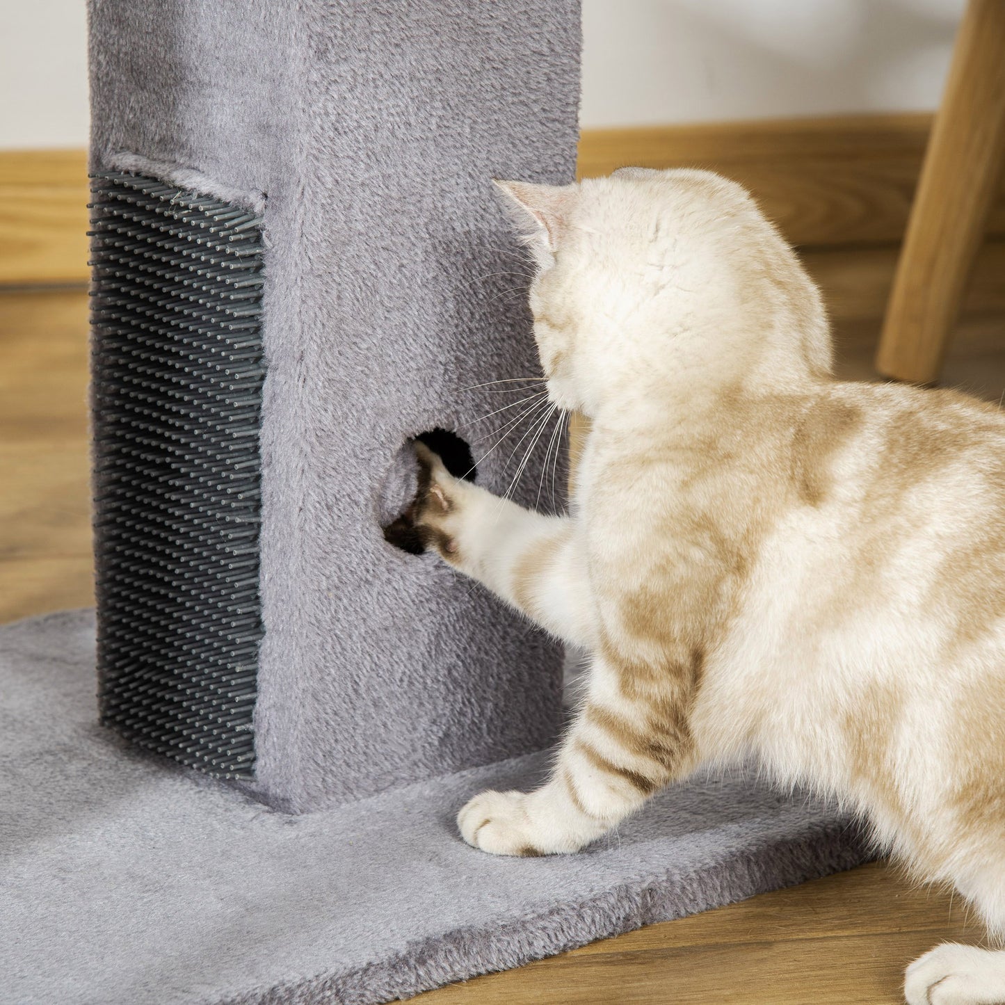 Cat Tree Scratching Post for Indoor Cats 79cm Jute Scratcher Climber w/ Carpet Base Dangling Toy Ð Grey