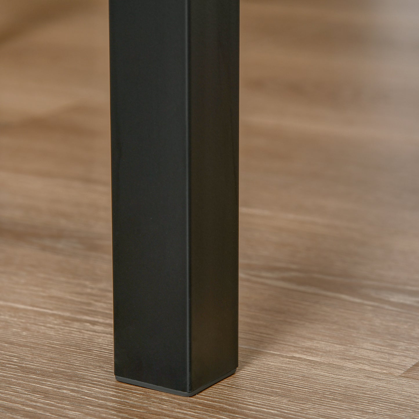 3 Pcs Dining Set, MDF/Steel- Wood/Grain/Black