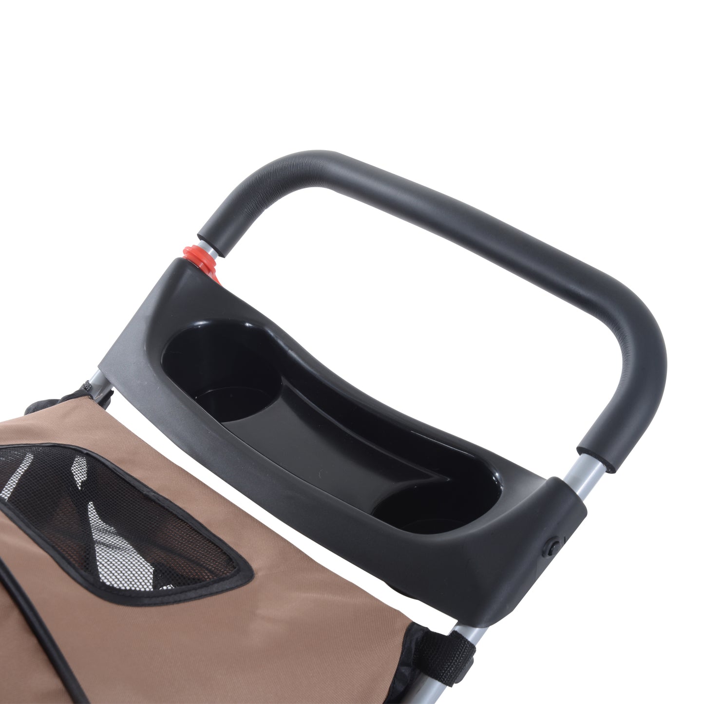 Pet Travel Stroller Cat Dog Pushchair Trolley Puppy Jogger Carrier Three Wheels for Small Miniature Dogs(Coffee)