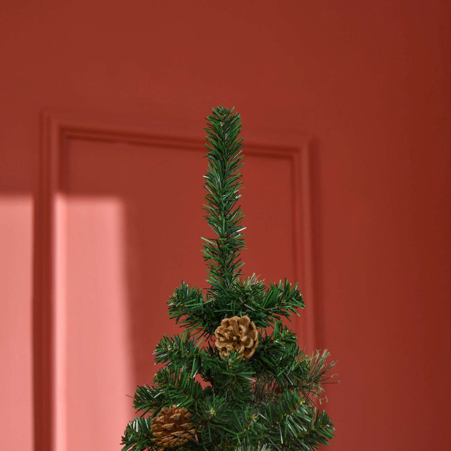Artificial Prelit Christmas Trees Holiday Décor with Warm White LED Lights, Decoration, Banner, Tag, Ball