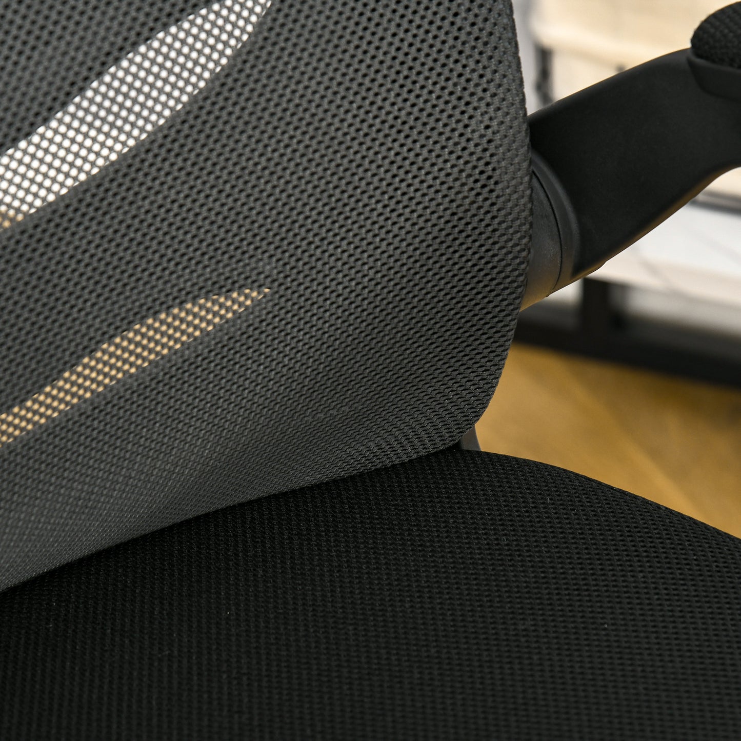 Mesh Swivel Chair for Home Task Desk Chair with Lumbar Back Support, Flip-Up Arm, Adjustable Height, Black