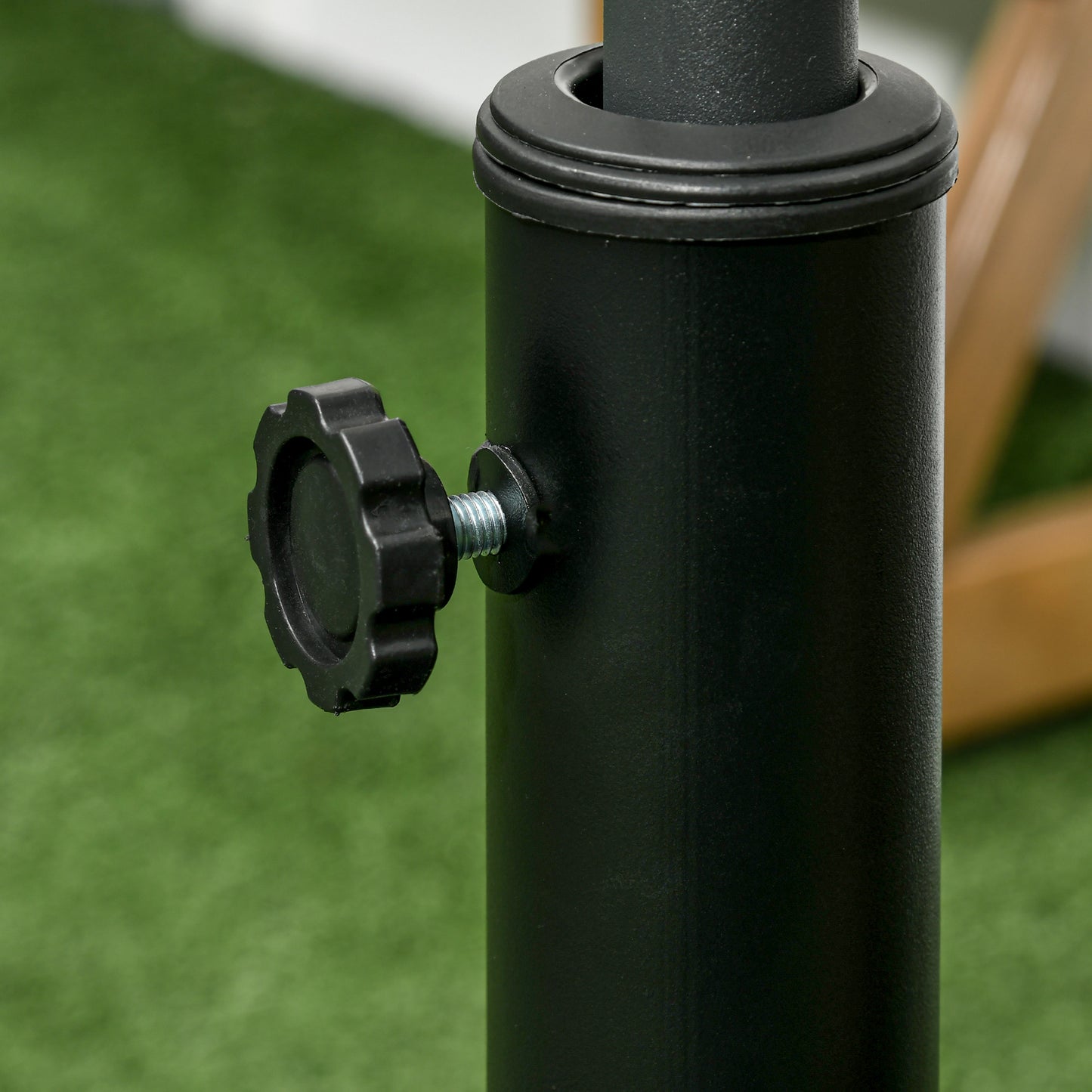 Outsunny 18kg Resin Garden Parasol Base, Round Outdoor Market Umbrella Stand Weight for Poles ‚38mm & 48mm, Bronze