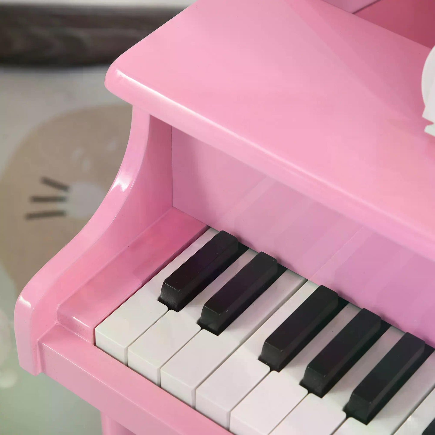 HOMCOM 30 Keys Kids Keyboard Piano Mini Electric Piano Set Grand Piano with Music Stand and Bench Pink