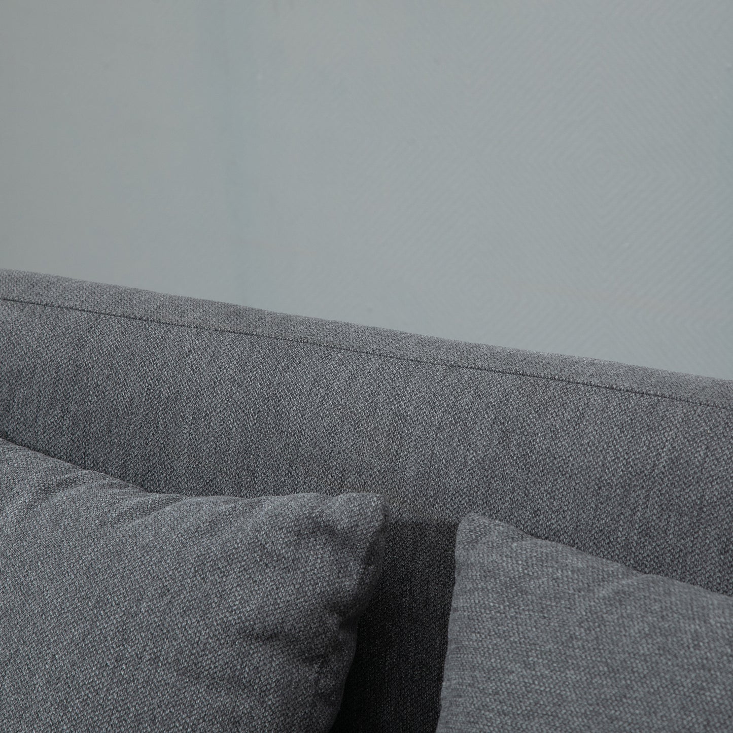 2-Seat Loveseat Sofa Chenille Fabric Upholstered Couch with Rubberwood Legs, Grey