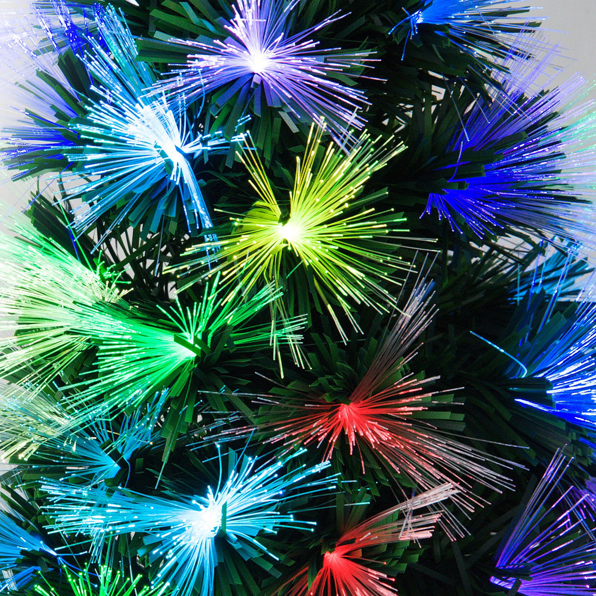 4ft Pre-Lit Fibre Optic Christmas Tree with 130 Multicolour LEDs