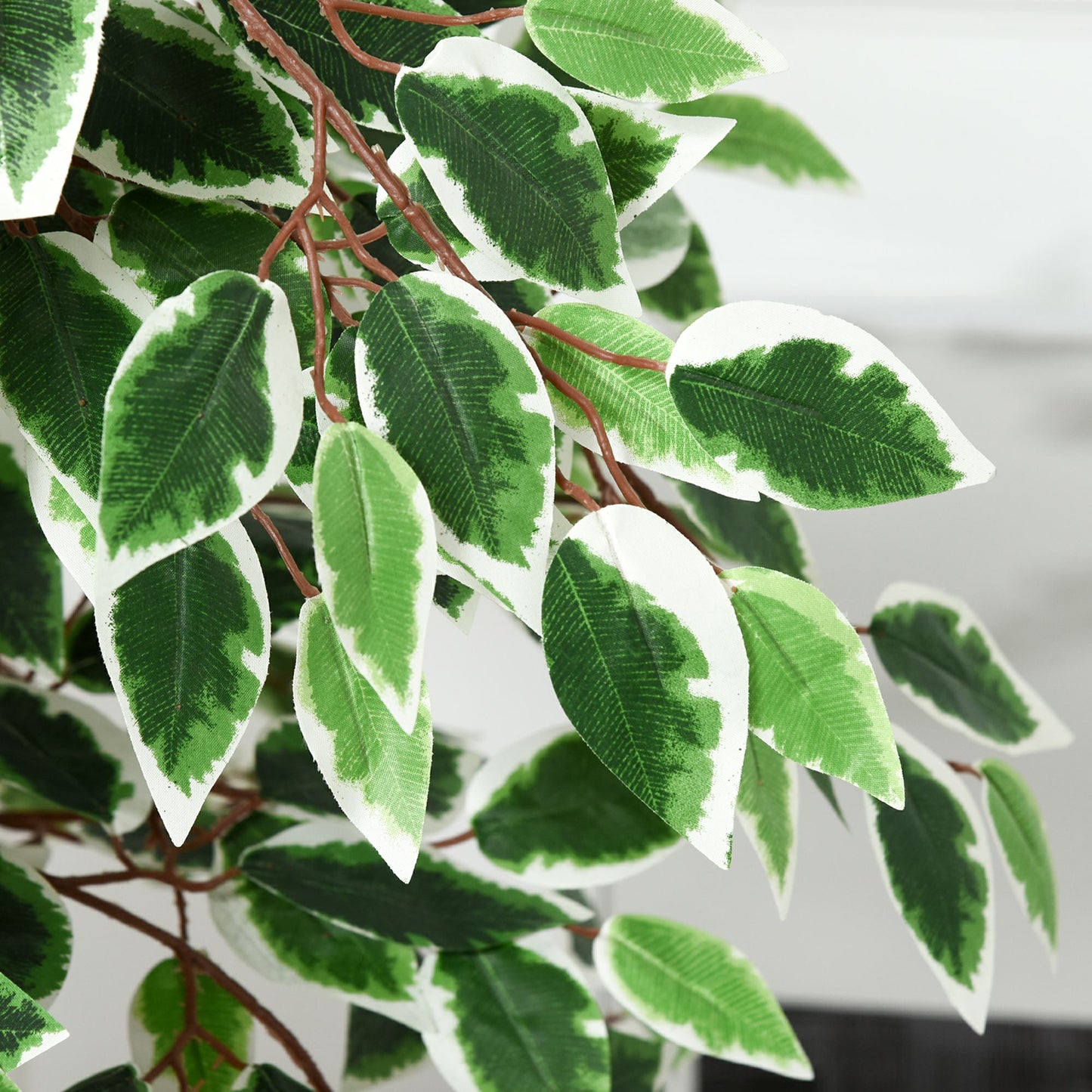 160cm/5.2FT Artificial Ficus Silk Tree with Nursery Pot, Decorative Fake Plant, for Indoor Outdoor Décor